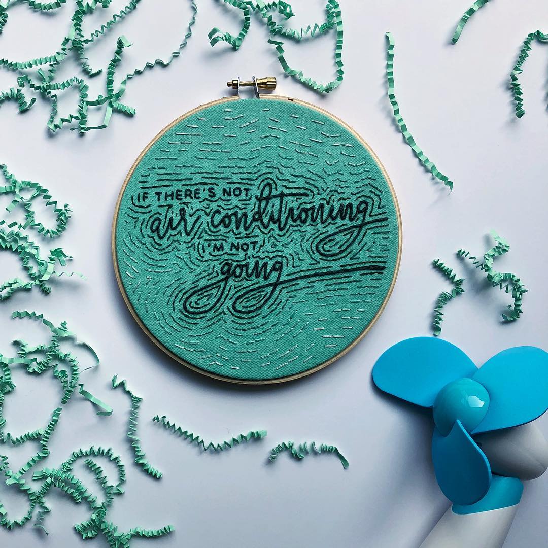 Embroidered typography by Jojo Giltsoff