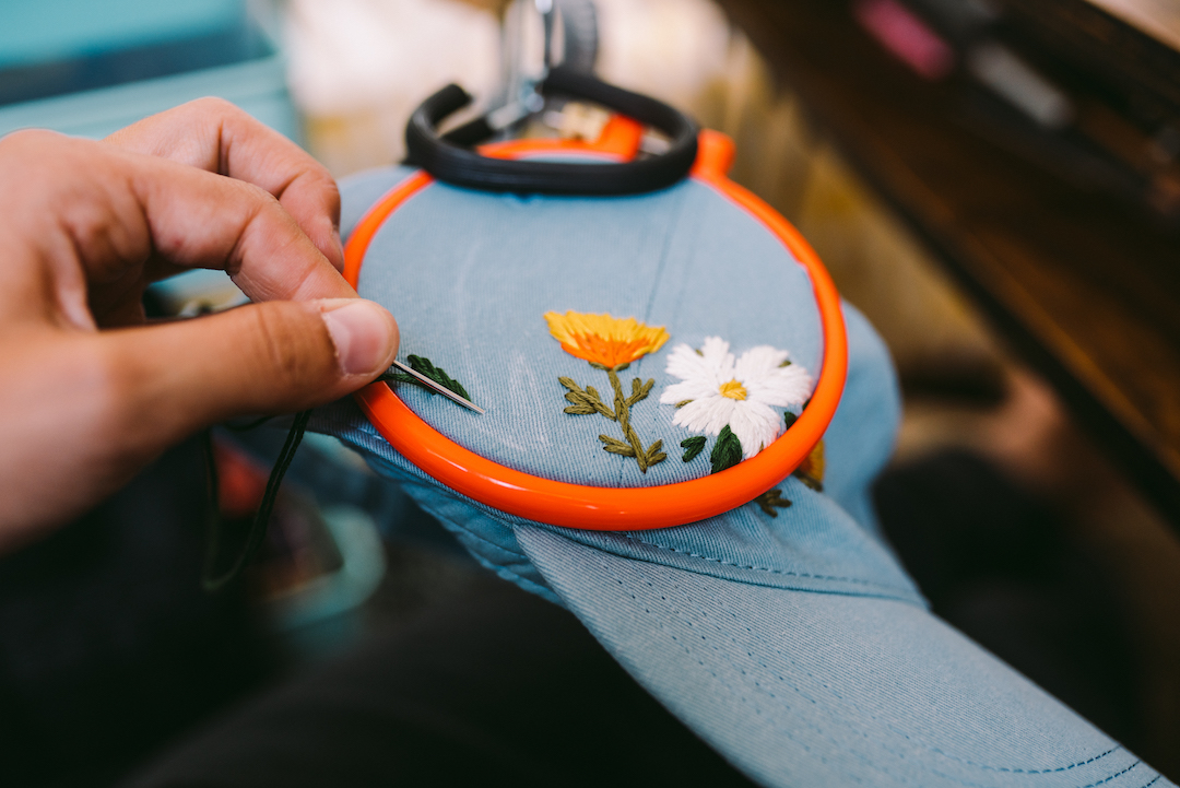 Custom embroidered hats by Lexi Mire