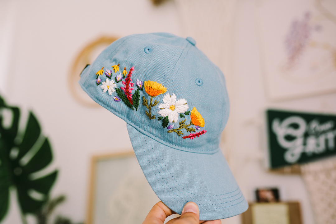 Custom embroidered hats by Lexi Mire