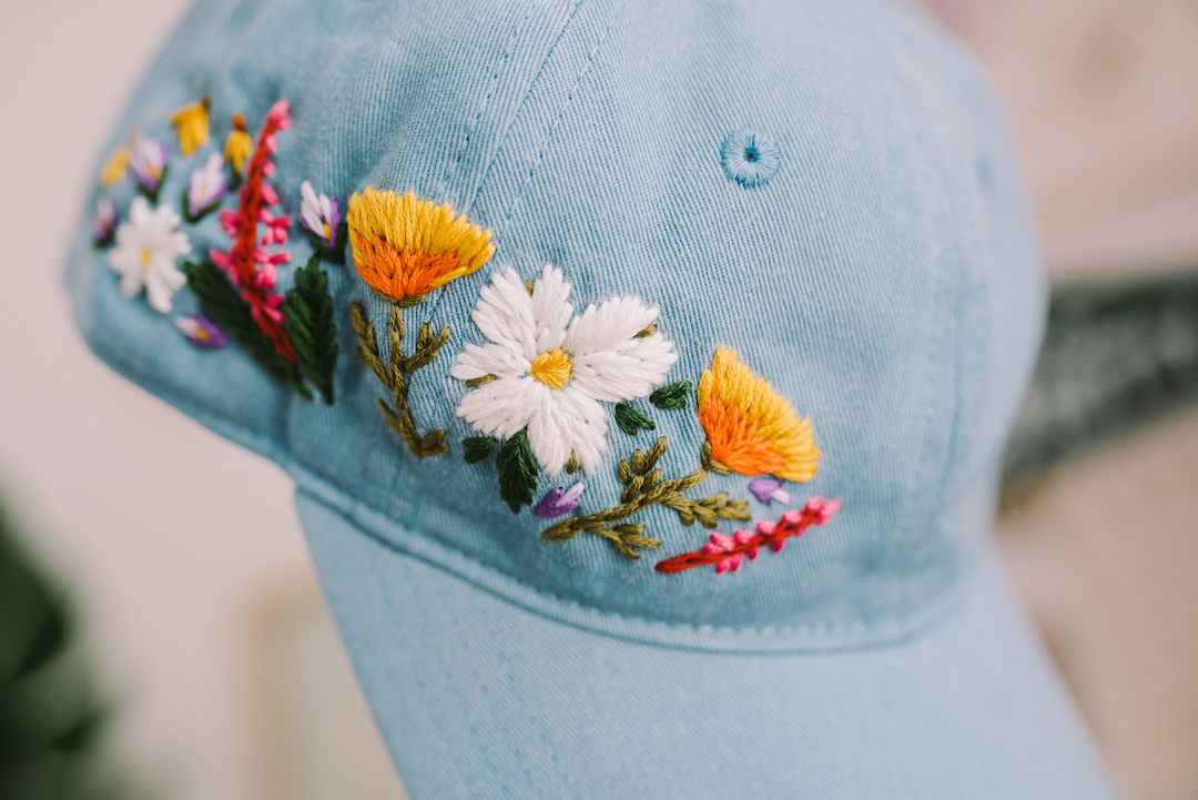 Custom embroidered hats by Lexi Mire