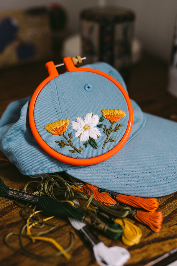 Custom embroidered hats by Lexi Mire