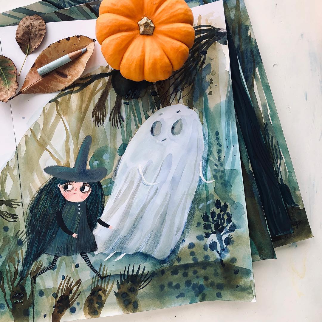 Halloween illustration by Sofia Moore