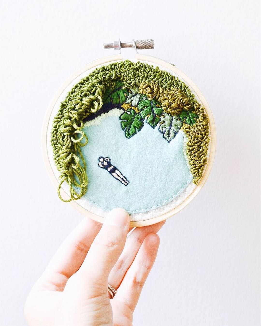 Hand embroidered landscapes by Fenny Suter