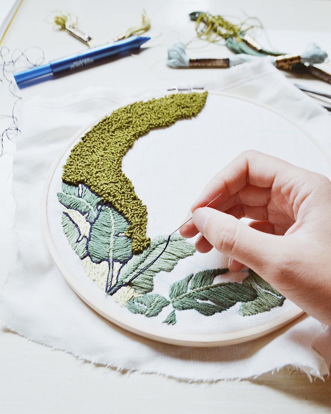 Embroidered landscapes by Suter Design & Co. 