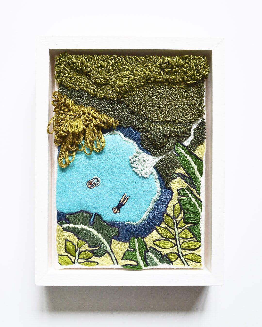 Hand embroidered landscapes by Fenny Suter