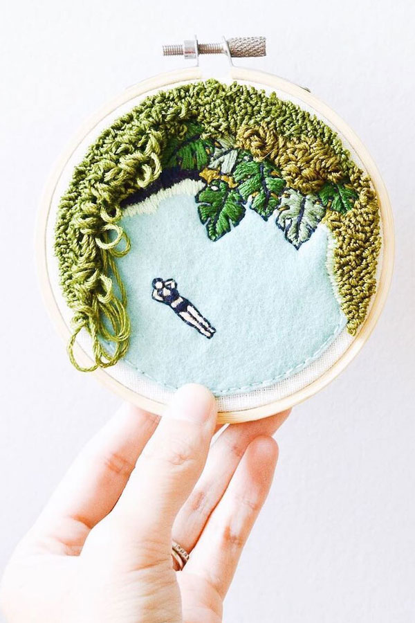 Embroidered landscapes by Suter Design & Co. 