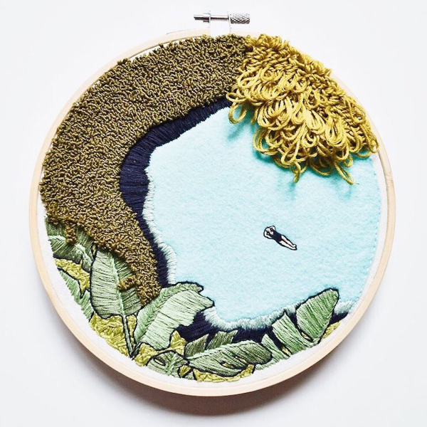 Embroidered landscapes by Suter Design & Co. 