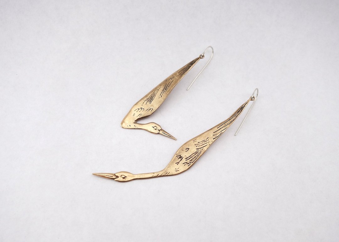 Crane earrings