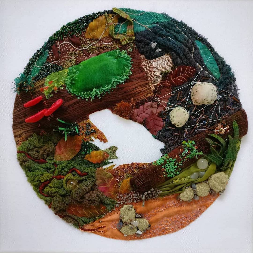 Applique embroidery by Katie Tume