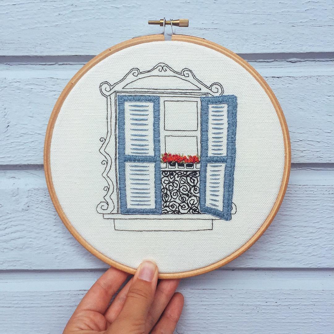 Hand embroidery pattern by Le Kadre