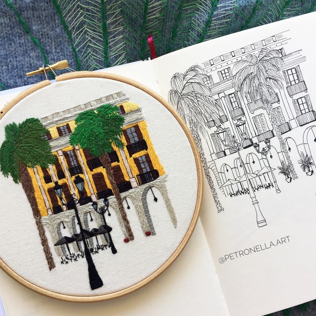 Hand embroidery pattern by Le Kadre