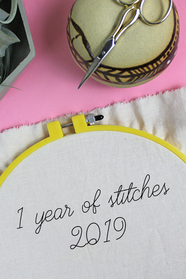 Join 1 Year of Stitches 2019, a year-long hand embroidery project
