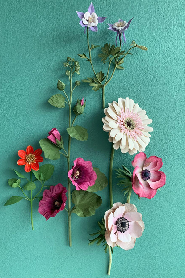 Paper flowers by Ann Wood, aka Woodlucker