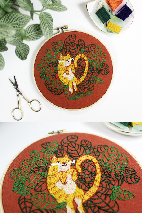 Cat embroidery 