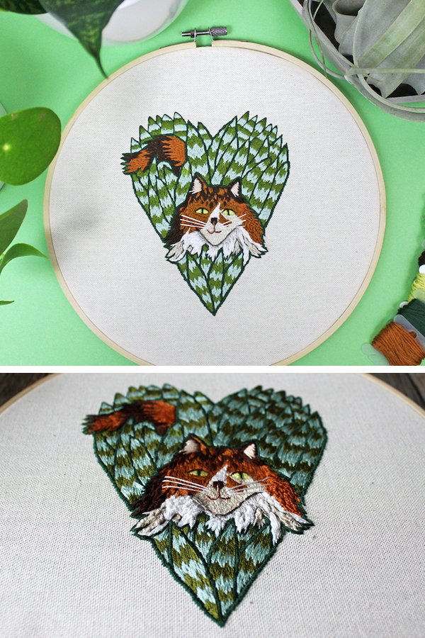 Cat embroidery 