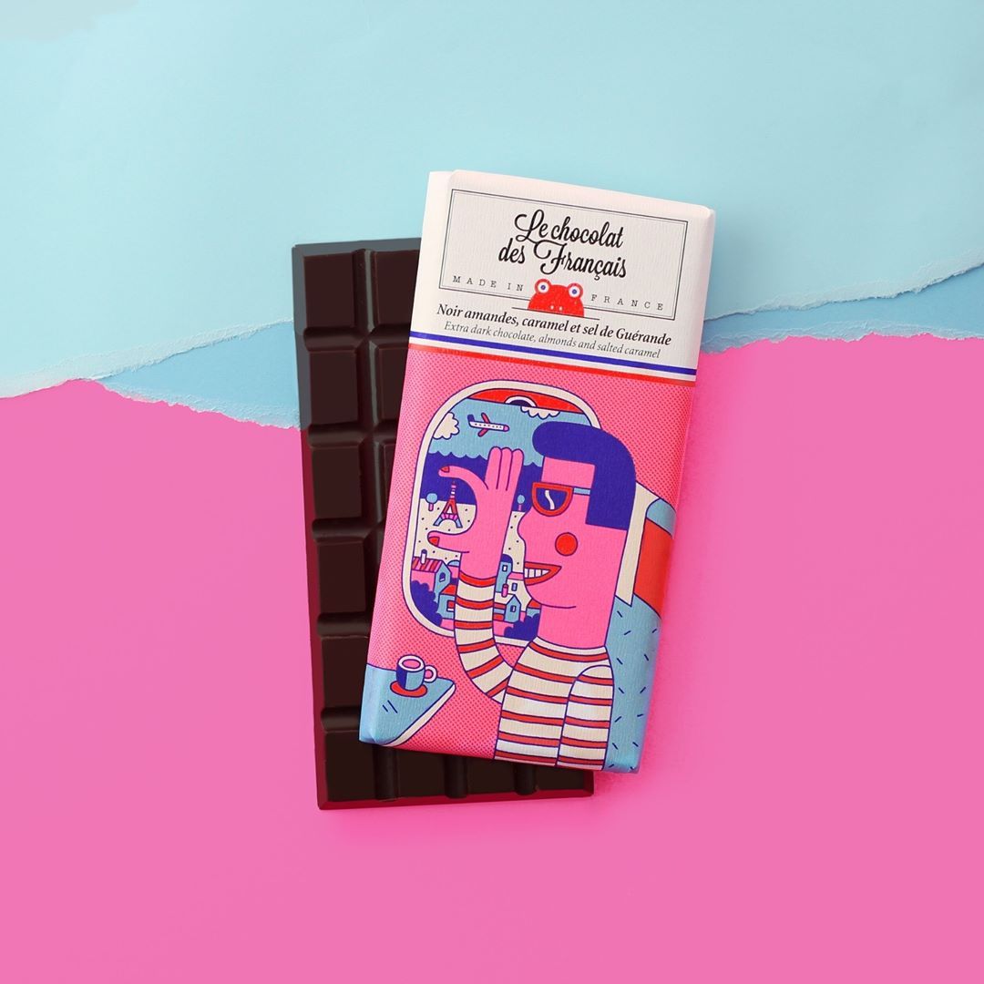 Illustrated packaging for chocolate bars