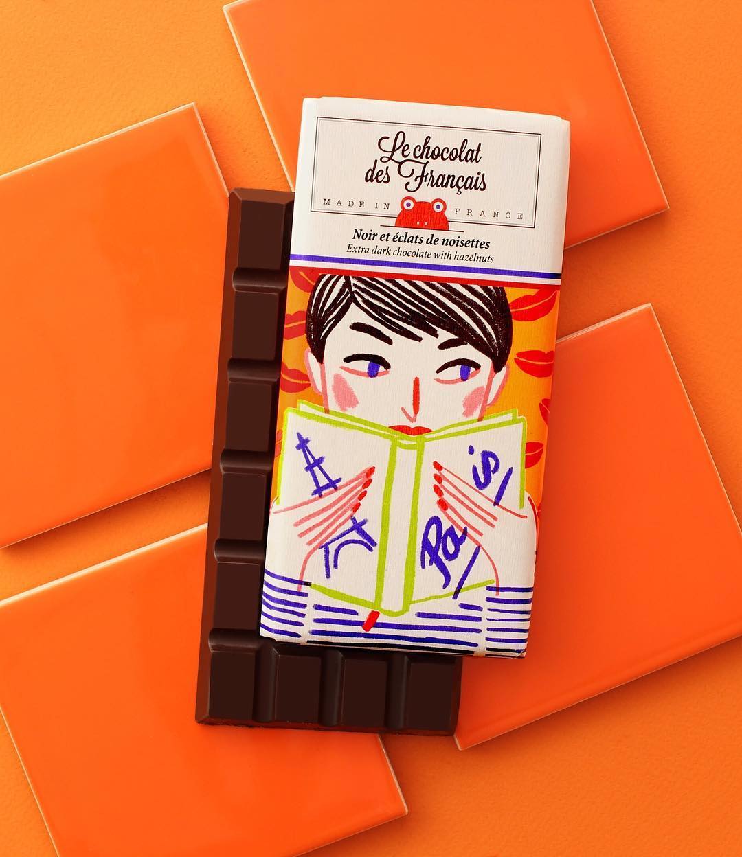 Illustrated packaging for chocolate bars