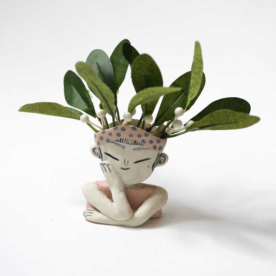 Ceramic air plant holder by Two Holds Studio