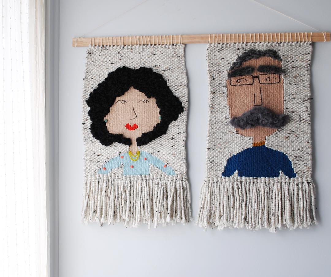 Woven portrait by Olive and the Boy