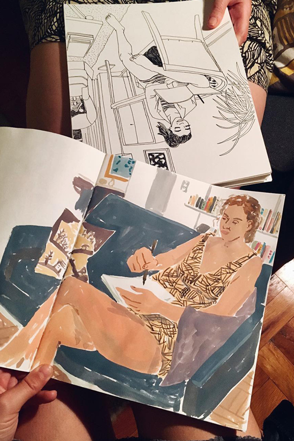 Sketchbook spread by Leah Goren