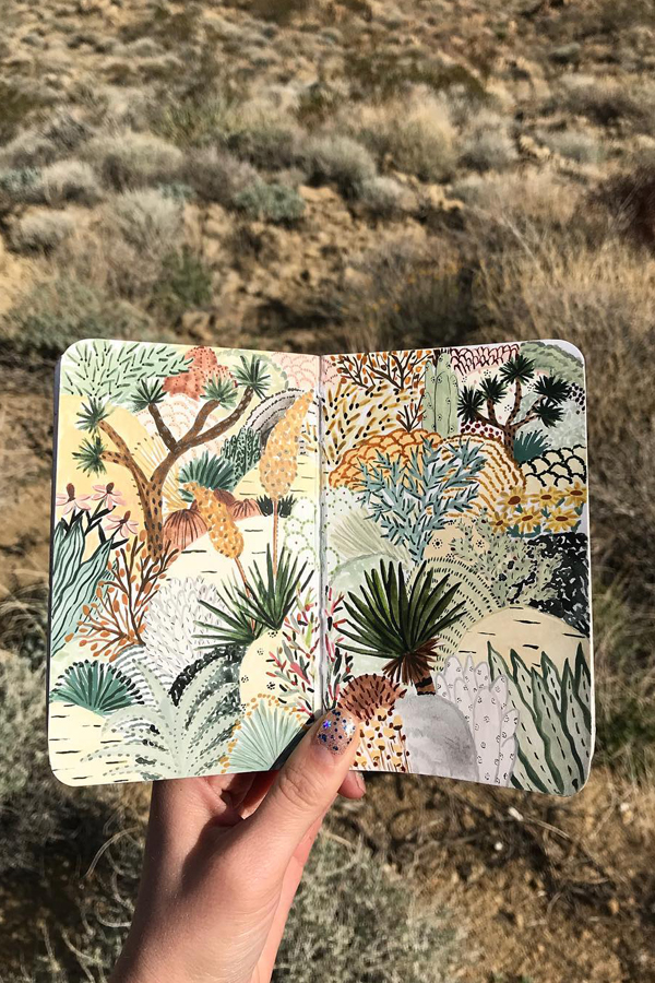 Sketchbook spread by Sara Boccaccini Meadows