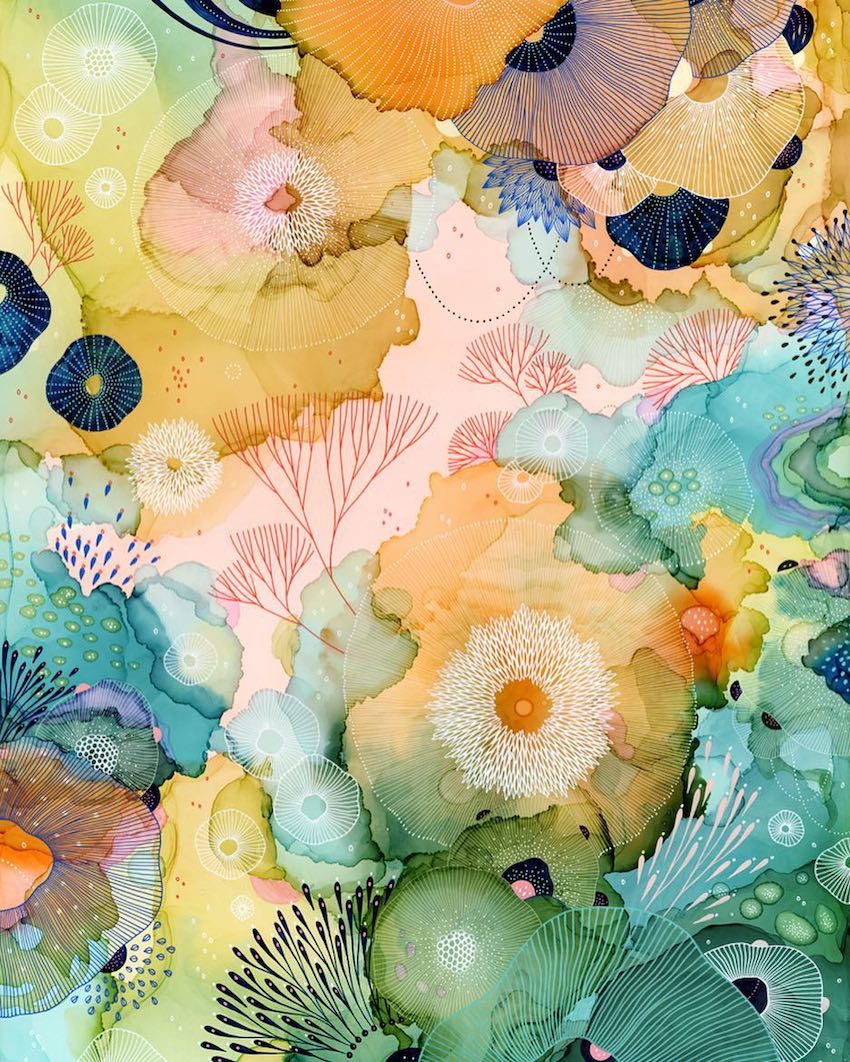 Colorful abstract art by Yellena James