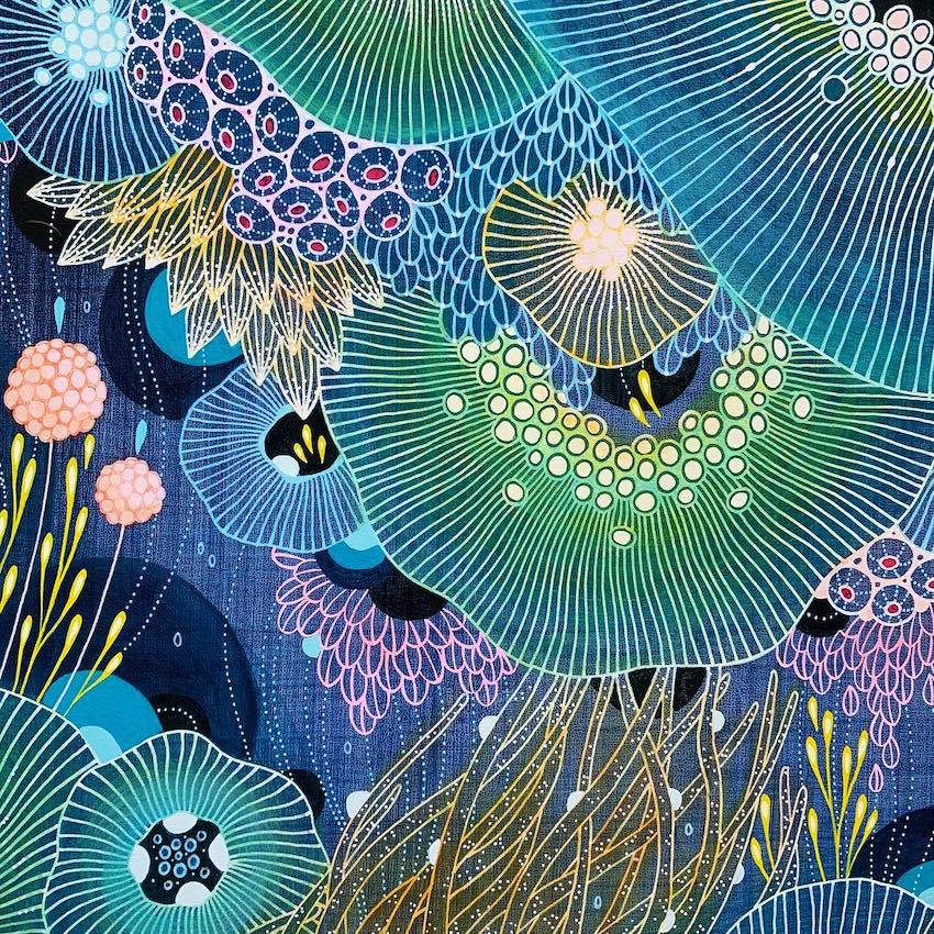 Colorful abstract paintings by Yellena James