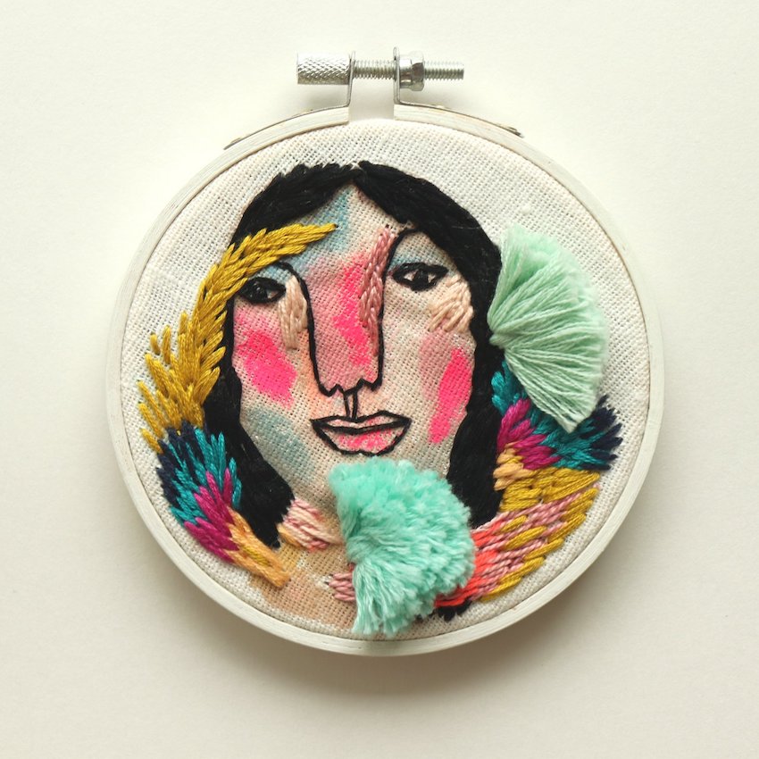 Embroidered portraits by Katy Biele
