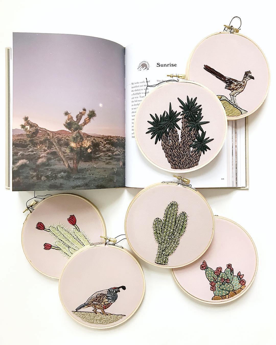 Desert embroidery patterns by Sarah K. Benning