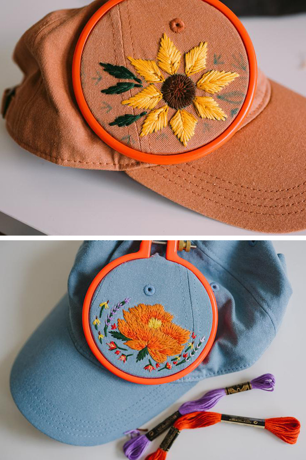 How to embroider a hat by Lexi Mire