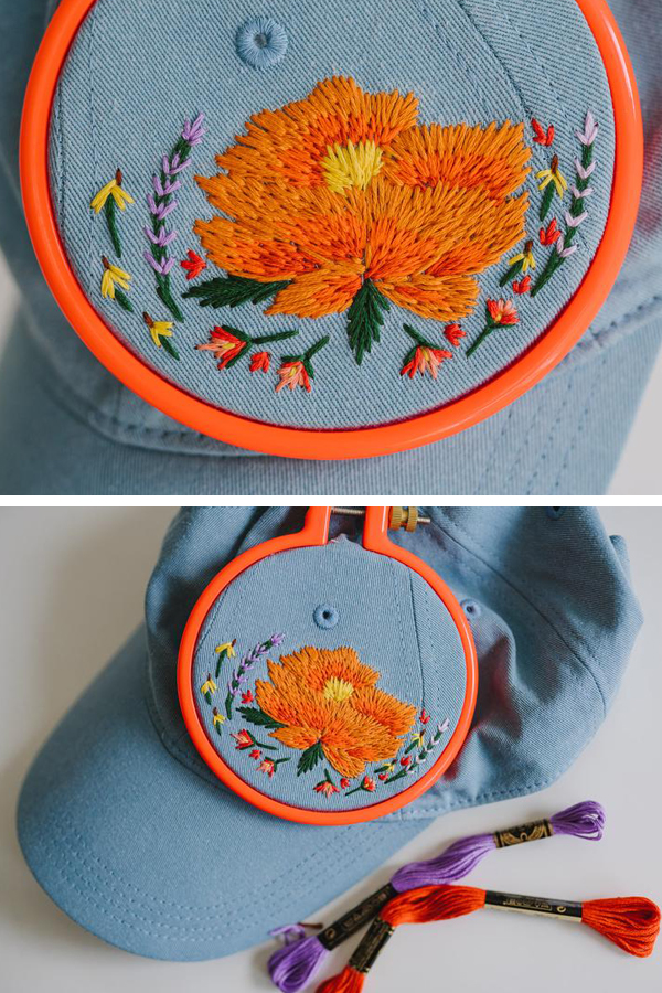 How to embroider a hat by Lexi Mire