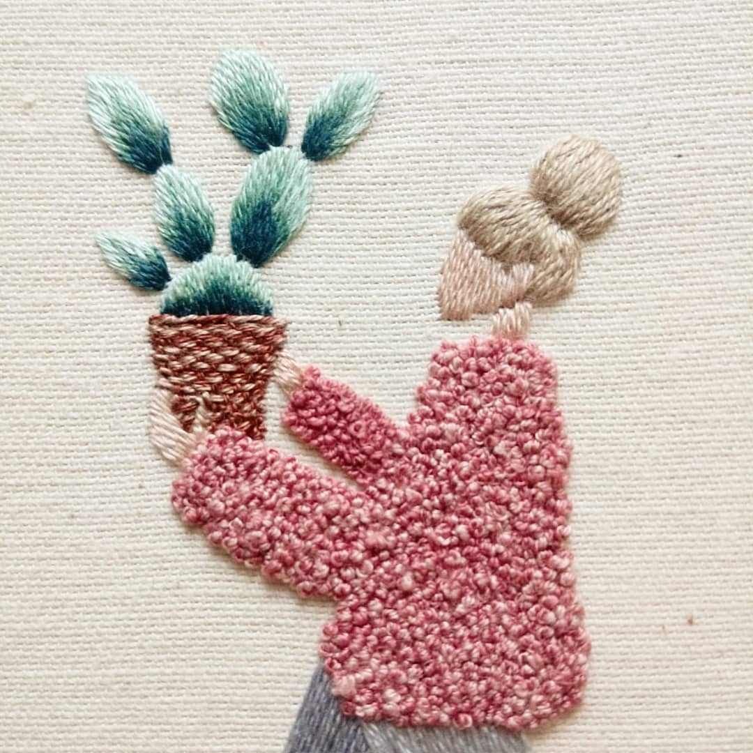 Plant embroidery