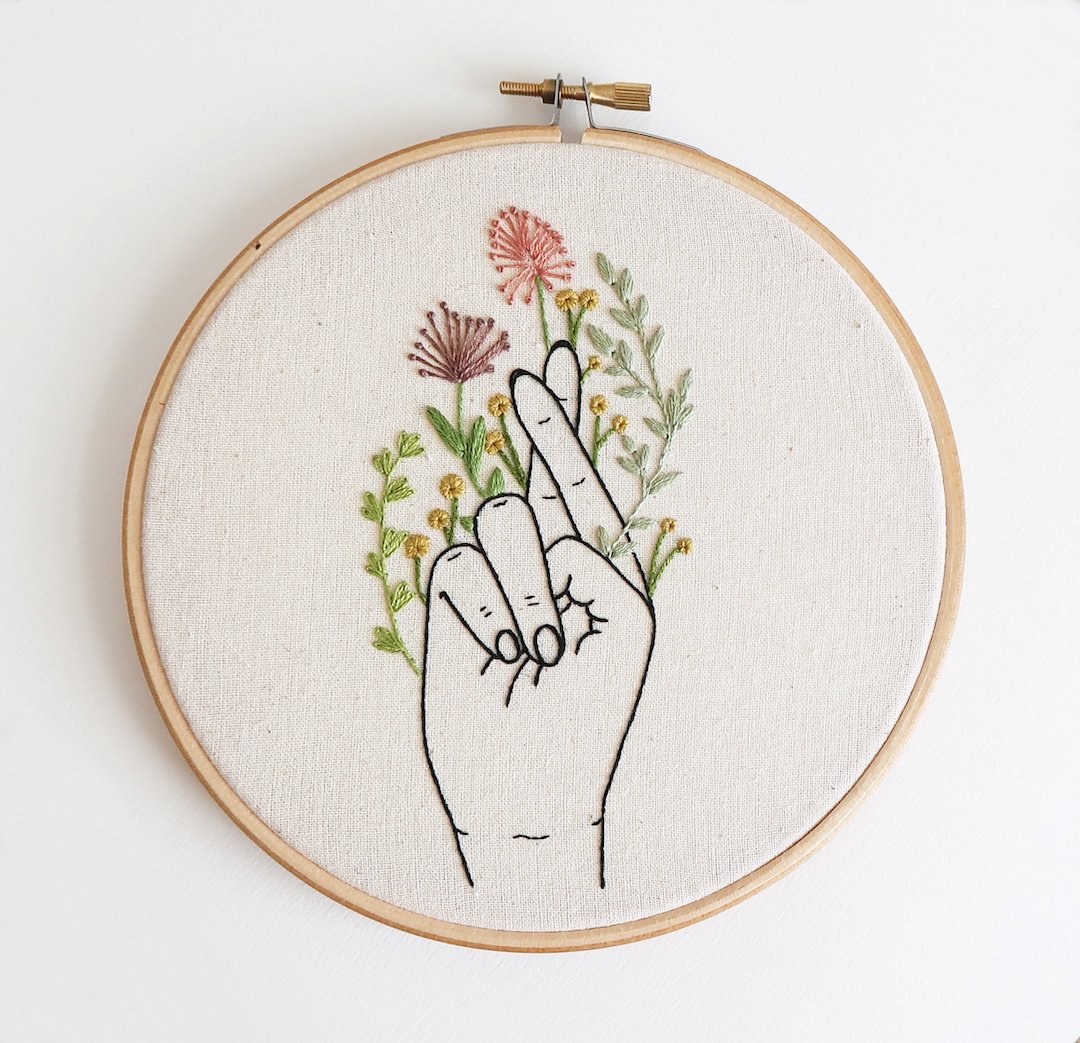 Contemporary hand embroidery pattern