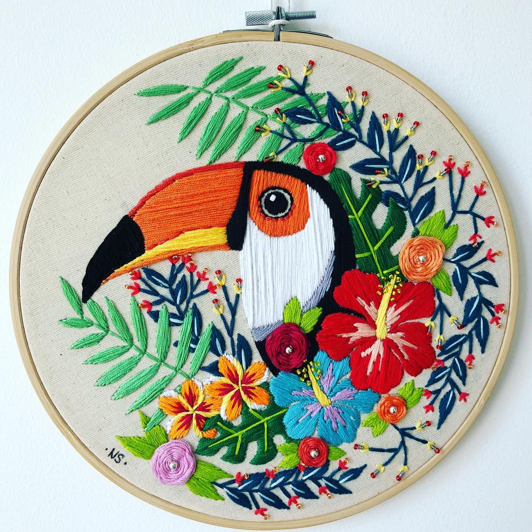 Embroidery hoop art by Natalie Sedgewick