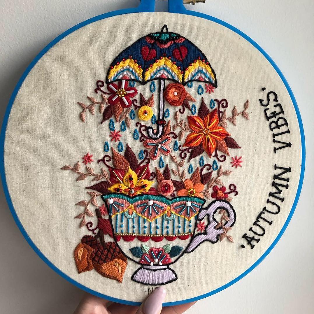 Embroidery hoop art by Natalie Sedgewick