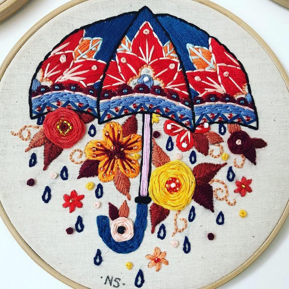 Embroidery inspired by tattoos by Natalie Sedgewick