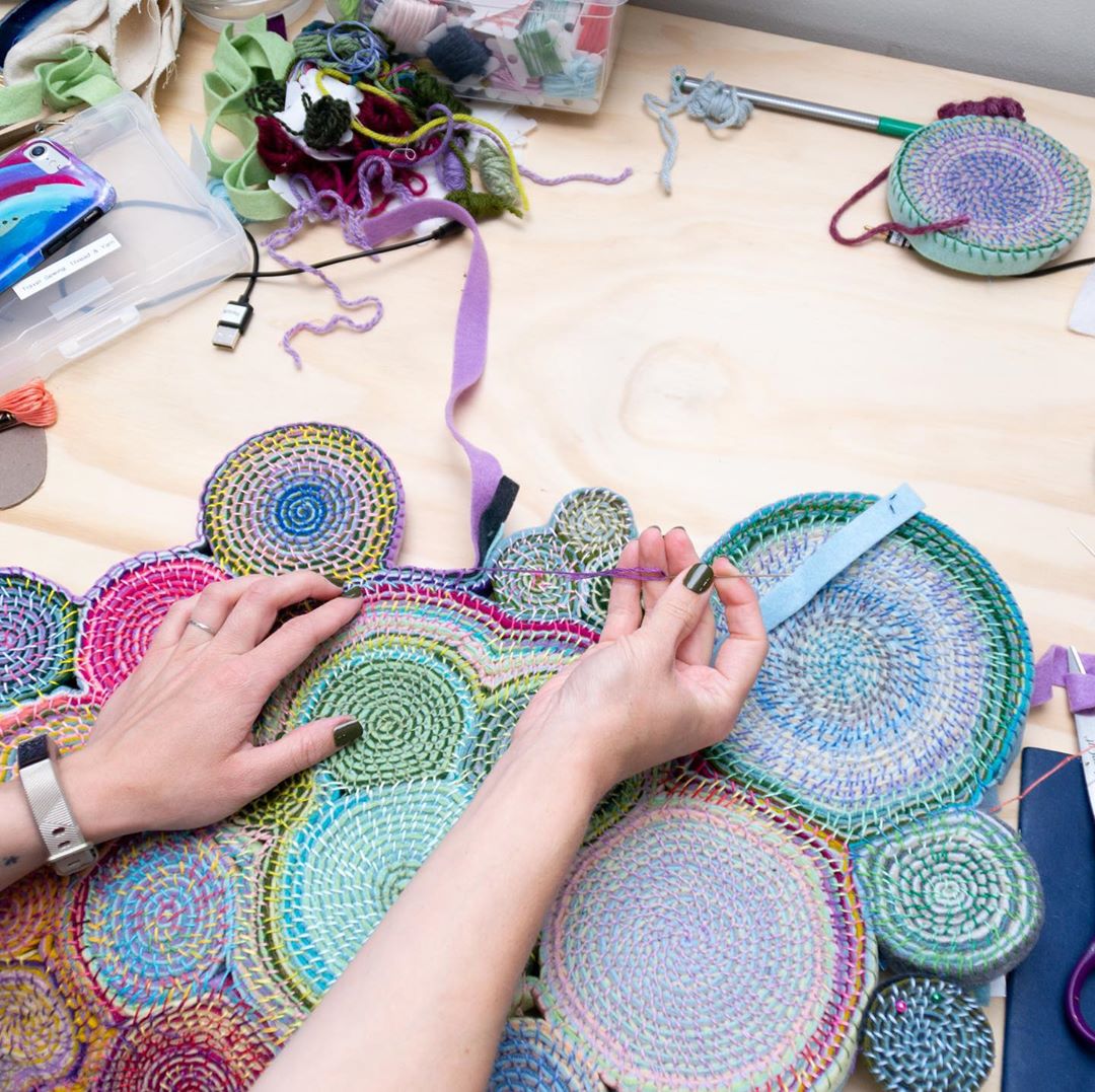 Fiber art wall hanging by Amy Reader