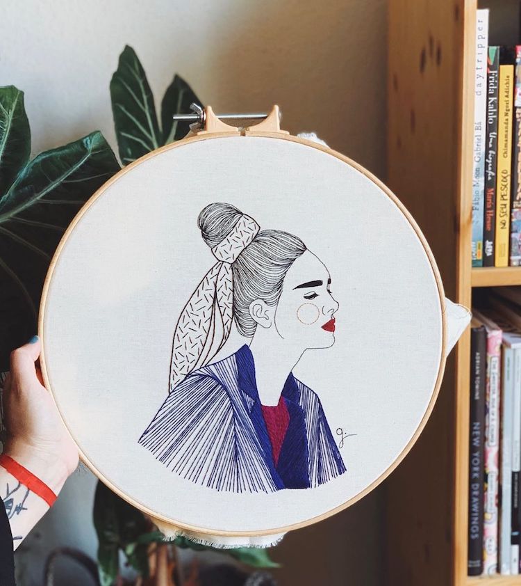 Contemporary embroidery by Giselle Quinto