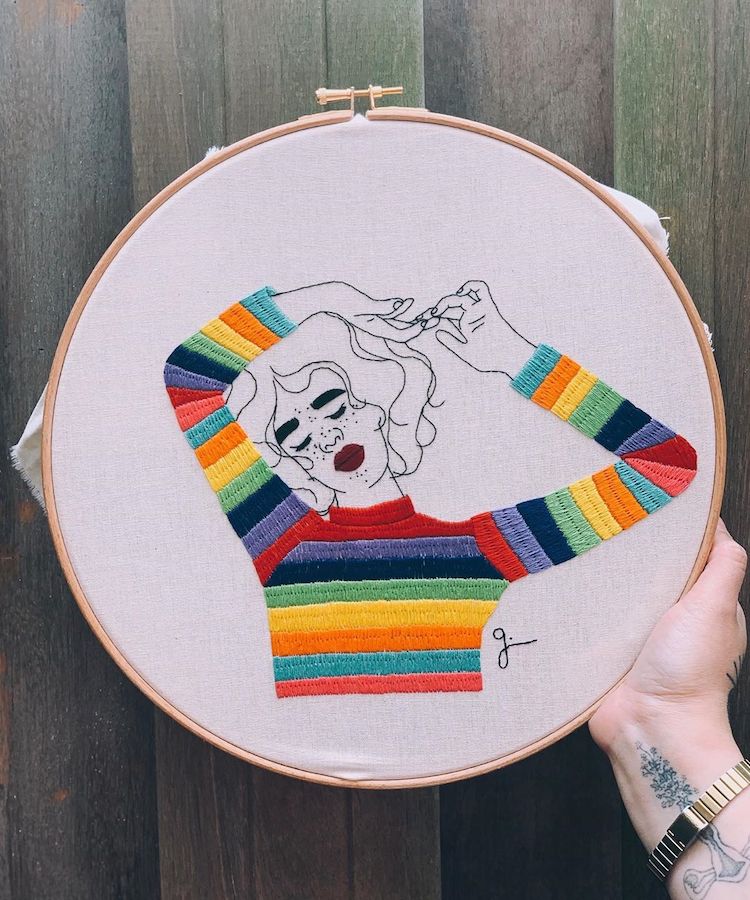 Contemporary embroidery by Giselle Quinto