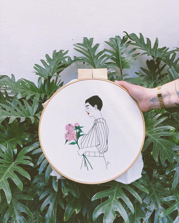 Embroidery art by Giselle QUi