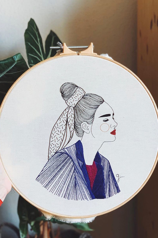 Hoop art by Giselle Quinto