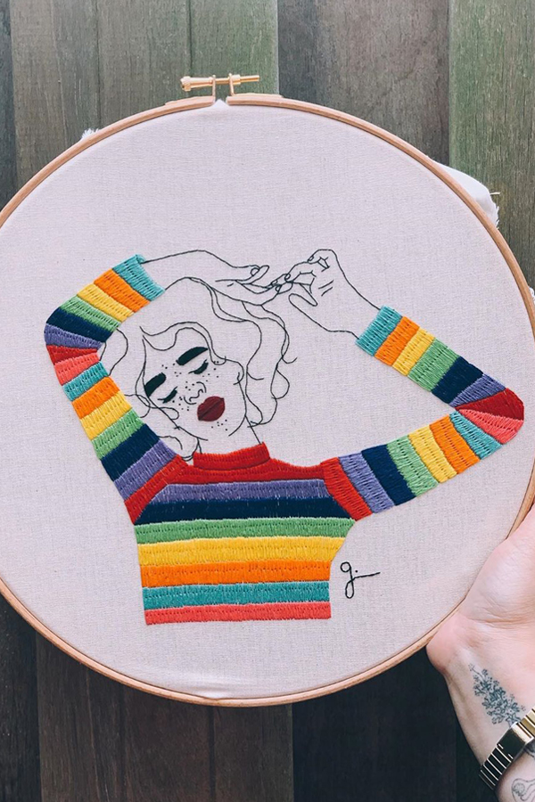 Hoop art by Giselle Quinto