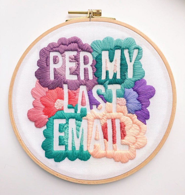 Per My Last Email downloadable embroidery pattern