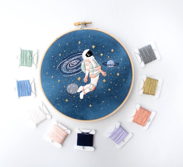 Astronaut embroidery pattern