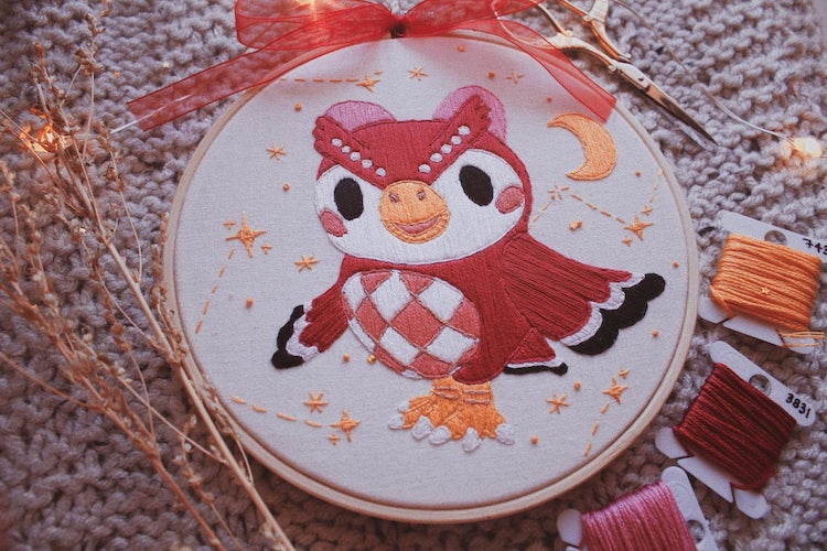 Animal Crossing embroidery pattern