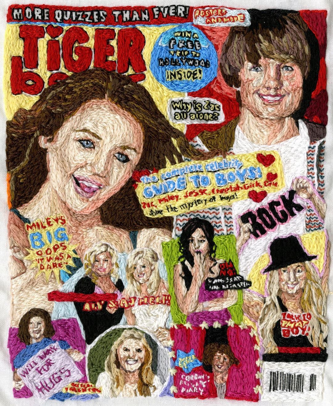 Embroidery art of Tiger Beat from the mid 200s