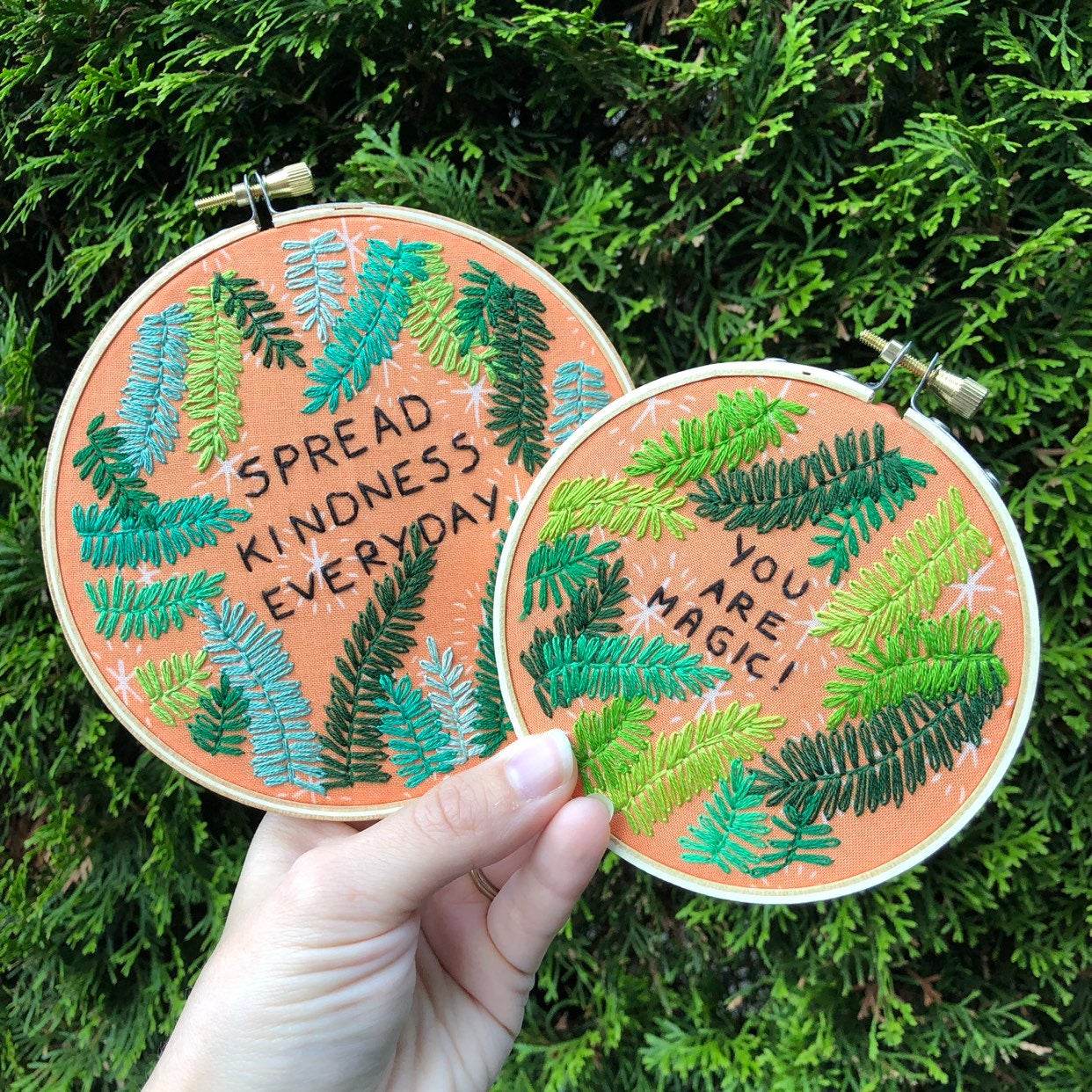 Postive Plants hoop art