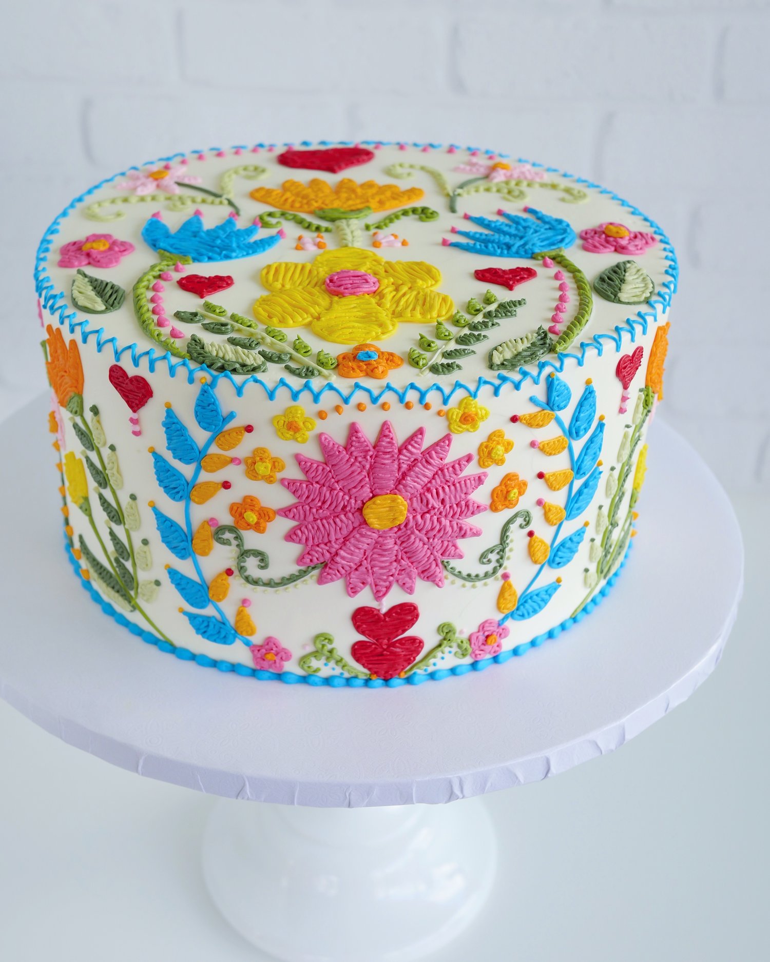 Embroidered cakes by Leslie Vigil