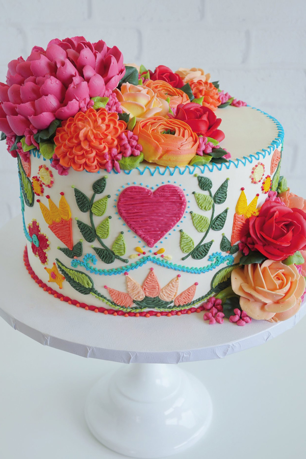 Embroidered cakes by Leslie Vigil