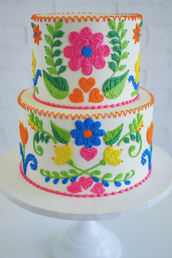 Embroidered cakes by Leslie Vigil